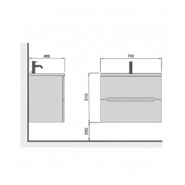 Тумба Octavio 60-A с умывальником Cosmopolitan 60 белая