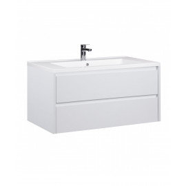 Тумба Marko 100-A с умывальником Cosmopolitan 100 белая