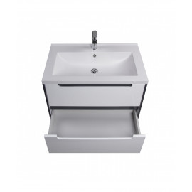 Тумба Paula 60-A c умывальником Cosmopolitan 60 белая/графит