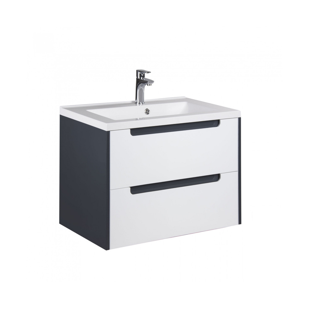 Тумба Paula 60-A c умывальником Cosmopolitan 60 белая/графит