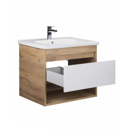 Тумба Oslo 70 Wood с умывальником Ideal 70 дуб крафт/белая