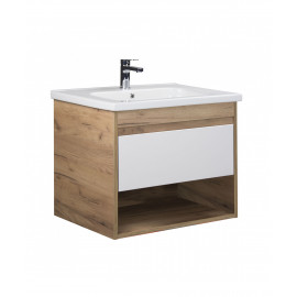 Тумба Oslo 70 Wood с умывальником Ideal 70 дуб крафт/белая