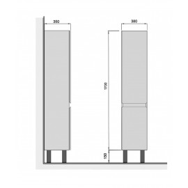 Пенал Палермо П-38-к-U бетон светлый напольный/подвесной