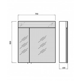 Зеркальный шкаф Лагуна ЗШ-80