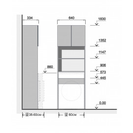 Пенал Soft Line П-64 над пральною машиною