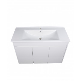 Тумба Сити 100-U с умывальником Su-100 белая подвесная/напольная