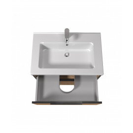 Тумба Line Craft 70 з умивальником Rodeo 70 дуб крафт/чорна