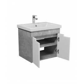 Тумба Smart Loft 60 см с умывальником Como 60 подвесная белая бетон