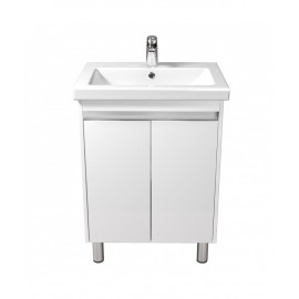 Тумба Сити 60-U с умывальником Como 60 белая подвесная/напольная