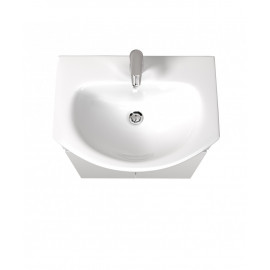 Тумба Фокус 60 с умывальником Runa 60 / Лотос 60 белая