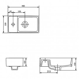 Раковина COMO 40см, з/о, меблева