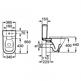 Унітаз-компакт GAP, гор.злив, 3/6л, нижн. підв.+сидіння дюропласт пов.падіння