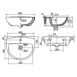 Раковина FREJA 50см з/о (UKR)