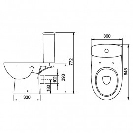 Унітаз-компакт STATUS гор, 3/6, ниж.під.+сидіння дюропласт, пов.пад, Click2Clean (UKR)