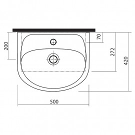 Раковина SOLO 50 см з/о, меблева (UKR)