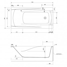 Ванна акрил. ZEN 170х85+НІЖКИ ТИП 1