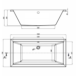 Ванна акрил. INTRO 150х75+НІЖКИ ТИП 1