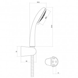 Душ комплект MODI тримач 3реж хром