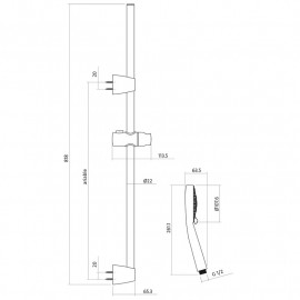 Душ комплект NENO стійка 5реж хром