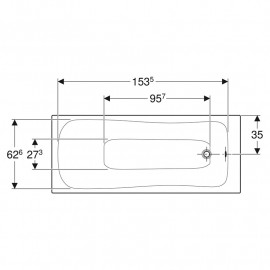 Ванна акрилова SELNOVA 170х70 + ніжки