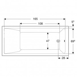 Ванна акрилова SELNOVA SQUARE 180х80 + ніжки