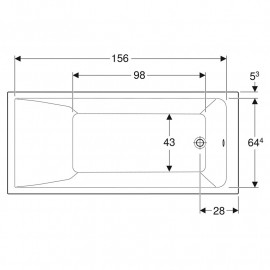 Ванна акрилова SELNOVA SQUARE 170х75 + ніжки