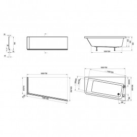 Ванна акрил. 10*160х95, права