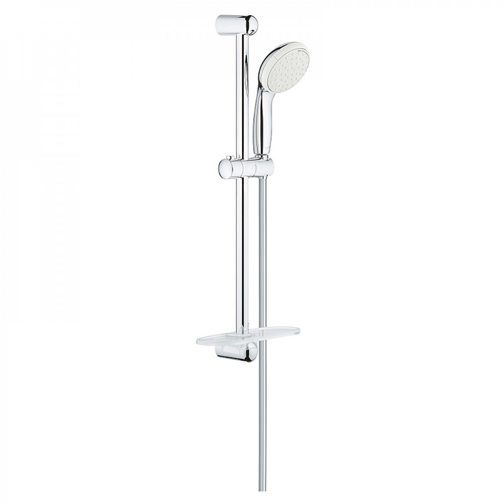 Набір душ TEMPESTA 100 (стійка 600мм+лійка (2 пол)+шланг 1,75м+поличка), хром