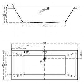 Ванна акрил. INTRO 180х80+НІЖКИ ТИП 6