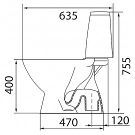 Унітаз-компакт RUNA верт, 3/6, ниж.під.+сидіння дюропласт (UKR)