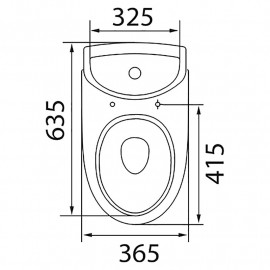 Унітаз-компакт RUNA верт, 3/6, ниж.під.+сидіння дюропласт (UKR)
