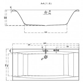 Ванна акрил. VIRGO 190х90+НІЖКИ ТИП 6
