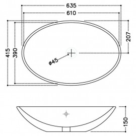 Раковина JDS 63,5х41,5, овальна