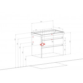 Тумба Винтаж консольная 70 см с умывальником Frame (Севилья)