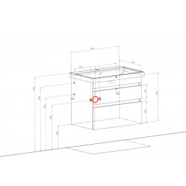 Тумба Винтаж консольная 70 см с умывальником Frame (Аликанте)