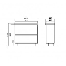 Тумба Валенсия 80 см с умывальником Элит