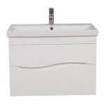 Тумба Альфа консольная 80 см белая c умывальником Элит