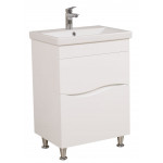 Тумба Альфа напольная 60 см белая c умывальником Элит