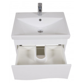 Тумба Альфа напольная 60 см белая c умывальником Элит