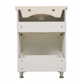 Тумба Альфа напольная 60 см белая c умывальником Элит