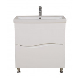 Тумба Альфа напольная 100 см белая с умывальником Элит