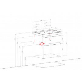 Тумба Элит консольная 60 см с умывальником Элит (Белый мат)