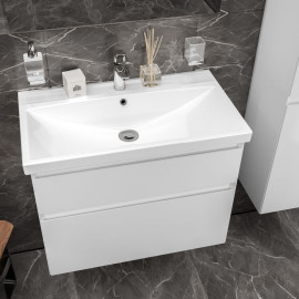 Тумба Элит консольная 60 см с умывальником Элит (Белый мат)