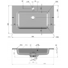 Тумба Акцент Напольная 70 см с Умывальником Альфа