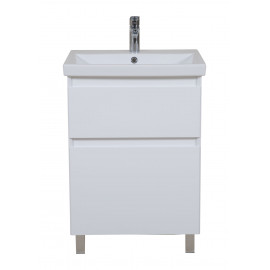 Тумба Элит напольная 60 см с умывальником Элит (Белый мат)