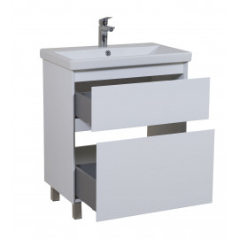 Тумба Элит напольная 70 см с умывальником Элит (Белый мат)