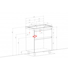 Тумба Элит напольная 70 см с умывальником Элит (Белый мат)
