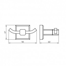 Крючок двойной Леонардо, черный матовый 9925 