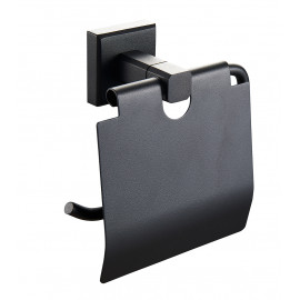 Держатель для туалетной бумаги Леонардо закрытый, черный матовый 9926