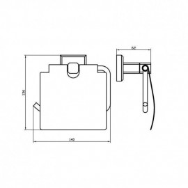 Держатель для туалетной бумаги Леонардо закрытый, черный матовый 9926